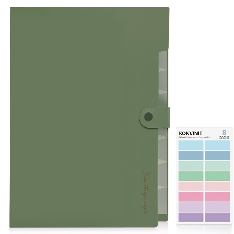 KONVINIT Document Folder A4 Document Bag Coloured Expanding Folder A4