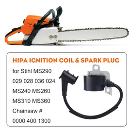 Hipa MS290 029 Ignition Coil for STHIL 026 028 034 036 038 039 MS310 MS260 MS290 MS360 MS390 Chainsaw Parts Replace 0000 400 1300 with Spark Plug