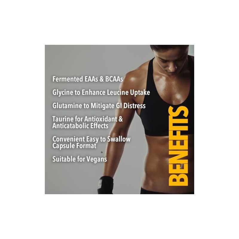 Essential Amino Acids 240 Vegan Capsules Contains All 9 EAAs,