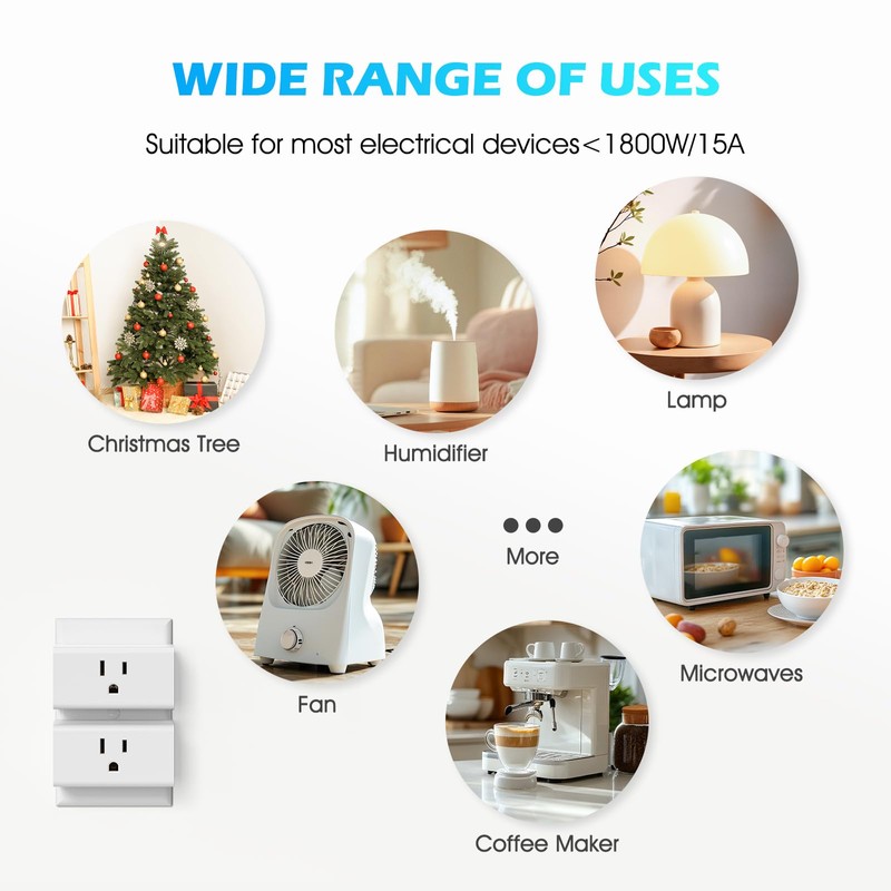 SURNICE Mini Remote Control Outlet Plug, 15A Wireless Light Switch