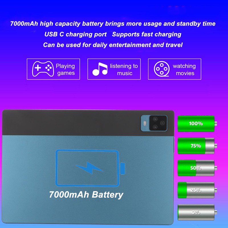 10 Inch Tablet for Android 12 8 Core CPU 8GB
