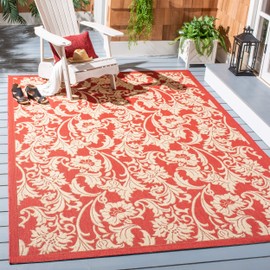 Safavieh Courtyard Collection CY6565 Indoor/ Outdoor Area Rug, 8' x 11', Red / Cream