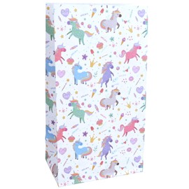 Favor Bags - Pattern Design Printed on Kraft Paper Goodie Gift Treat Bags and Party Supplies - 9.5" x 5.5" x 3.25" (Unicorn 50 Pack Paper Favor Bags)