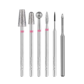 Kiara Sky Cuticle Bit Bundle - 6 Piece Set | Diamond Cuticle Drill Bits