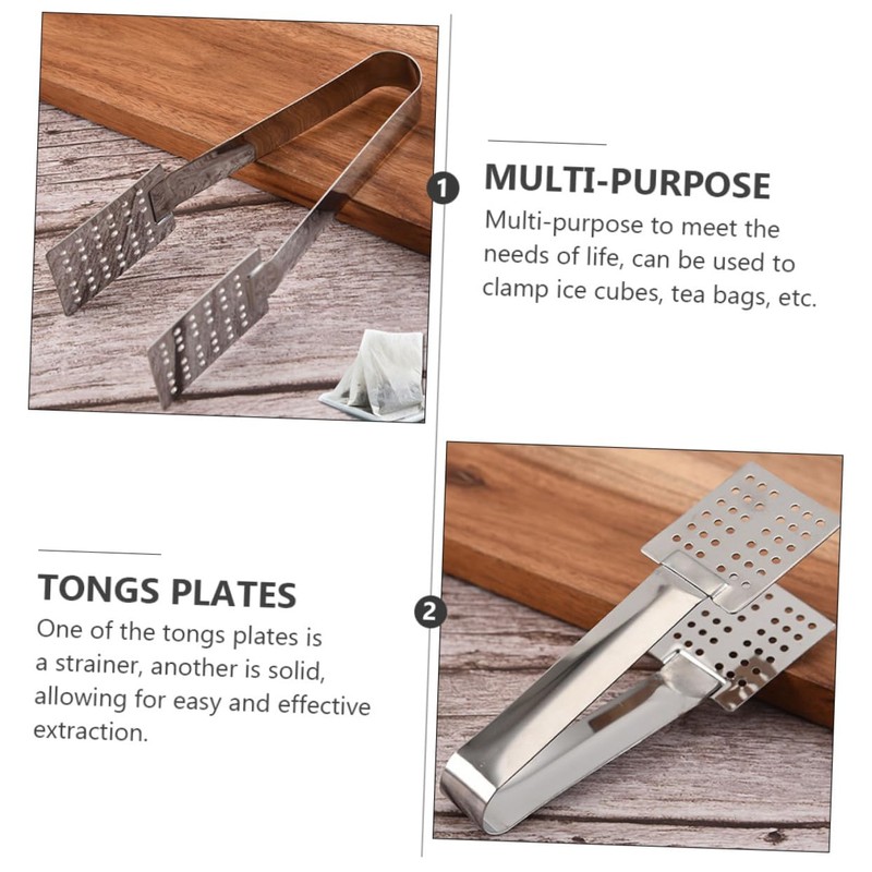 Alipis Ergonomic Handle Tea Bag Holder Steel Clamps Ice Cube