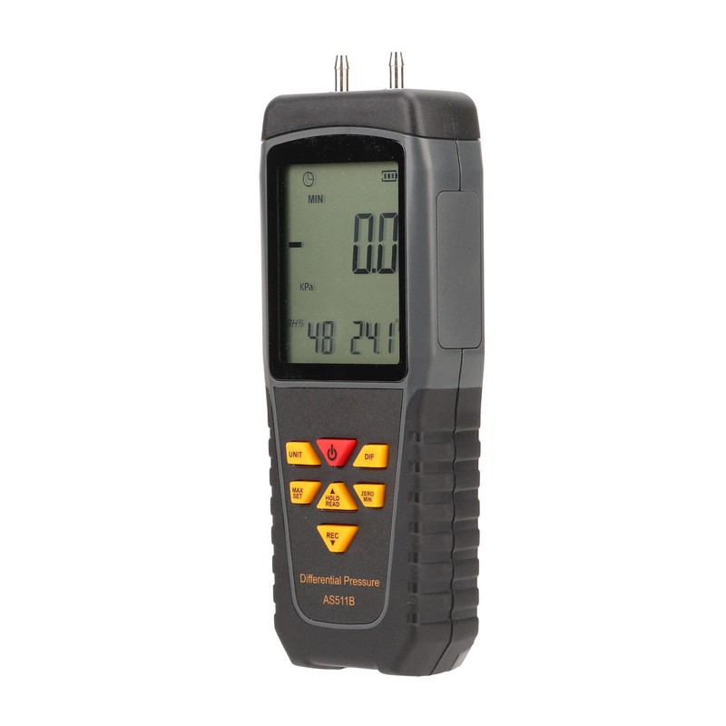 Differential Pressure Gauge LED Backlit Display Handheld Digital Gas Pressure