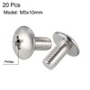 sourcing map Machine Screws, M5x10mm Phillips Screw, 304 Stainless Steel,