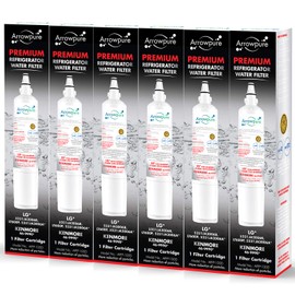 Arrowpure Premium LT600P Refrigerator Water Filter Cartridge | Certified According to NSF 42&372 | Compatible with LG 5231JA2006B, 5231JA2006A, 5231JA2006A-S, 46-9990, LMX25981ST, LFX25960ST, 6 Pack