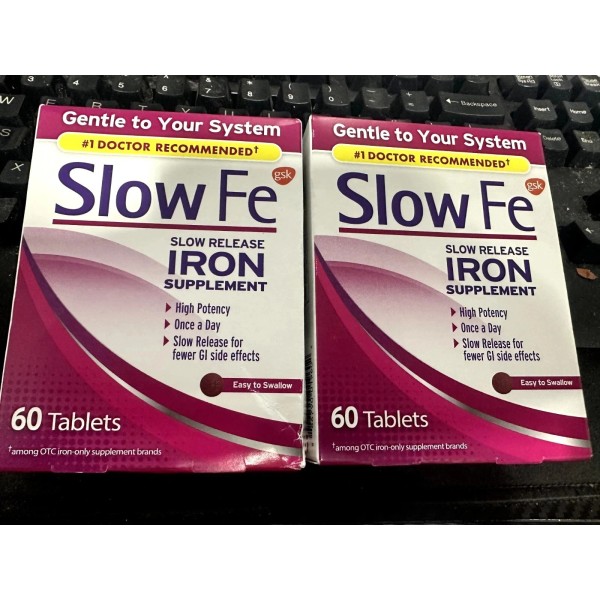 GSK SLOW FE SLOW RELEASE IRON SUPPLEMENT 60 tabs each