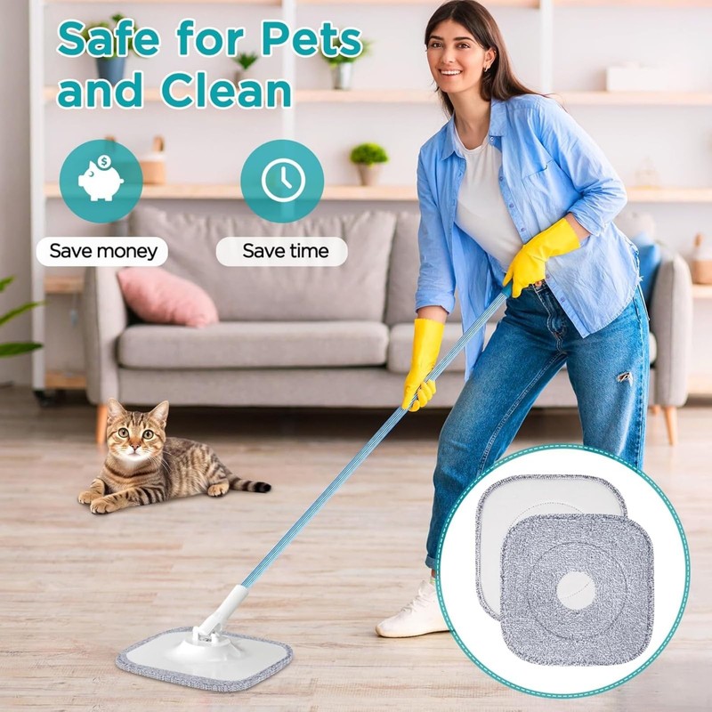 Square Microfiber Mop Pads Refills,Thick Microfiber Pad Refill,Square Micro-fiber Mop
