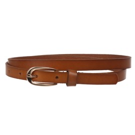 Women's 1/2" (13 mm) Skinny Cowhide Full Grain Leather Dress Belt, Tan | M - 34"