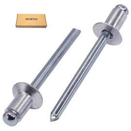 SKIR'CO Pack of 250 Aluminium Blind Rivets 5.0 x 8 mm Steel Mandrel Pop Rivets Dome Head DIN 7337 Rivets