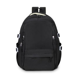 FuninCrea Lightweight Backpack Unisex Rucksack Casual Daypacks for Women and Men, Women's Fashion Backpacks Large Capacity Backpack Mens Travel Backpack with Multi Pocket and Thicker Strap (Black)