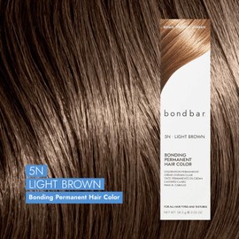 Bondbar 5N Light Brown Bonding Permanent Creme Hair Color, Repairing hair dye for all hair types, Vegan, Built in Bonding, 2.05 Oz