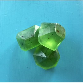 Set of 3 Emerald City Green Gem Stone Glycerin Soap - Green Matcha Jewel Gift Hand Soap