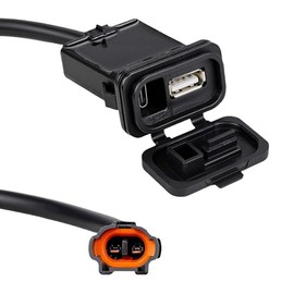 Carga rápida para motocicleta, puerto de cargador USB mejorado QC 3.0 puerto dual (USB-C + USB-A) kit de carga rápida, accesorio impermeable para CFMOTO 450ss CF Moto 800nk 675ss 300ss lbex 800/450