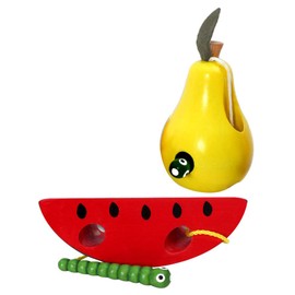 Toyvian 2pcs Kids Lacing Toy Wooden Threading Toys Montessori Toys Preschool Early Learning Fine Motor Skills for Kids Toddler Child Playing