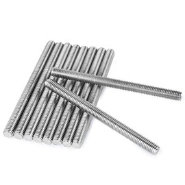Niooliuk Pack of 10]M8 x 100mm Length 304 Stainless Steel Fully Threaded Rod Bar Studs Silver Tone