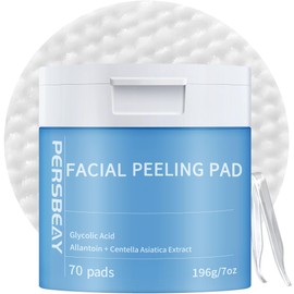 Persbeay Glycolic Acid Pads, Exfoliating Toner Pads for Facial Radiance, Dual Action Gentle Face Pad for Deep Cleaning Effect |Peels & Daily Skin Renewal |Salicylic Acid & Vitamins B3 |70 Count