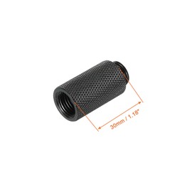 sourcing map 2 x Male to Female Extender Fitting G1/4 x 30 mm for Water Cooling Black