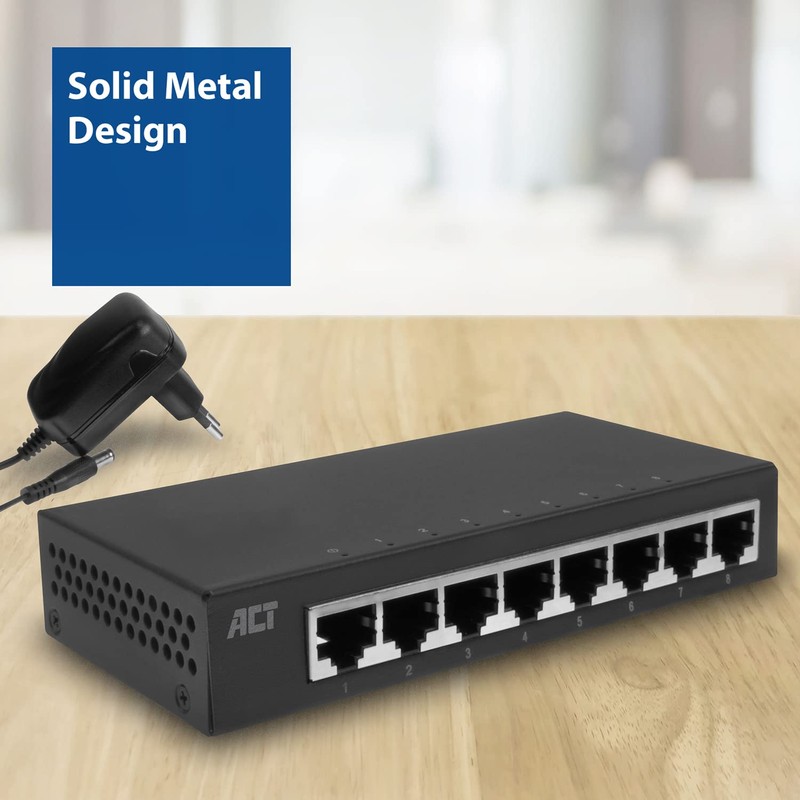 ACT Switch 8 Port, Gigabit Switch 8 Port, Port LEDs,