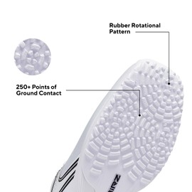 SQAIRZ GFP Baseball Trainer Turf Shoes Men, Baseball Cleats Men, Turf Shoes, Turf Baseball Shoes Men, Turf Cleats, Mens Baseball Cleats, Softball Turf Shoe M5/W6.5 White