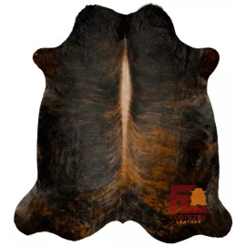 Fortezzaoutlet Cowhide Rug Dark Brindle | Premium Quality | Large 6' x 7'