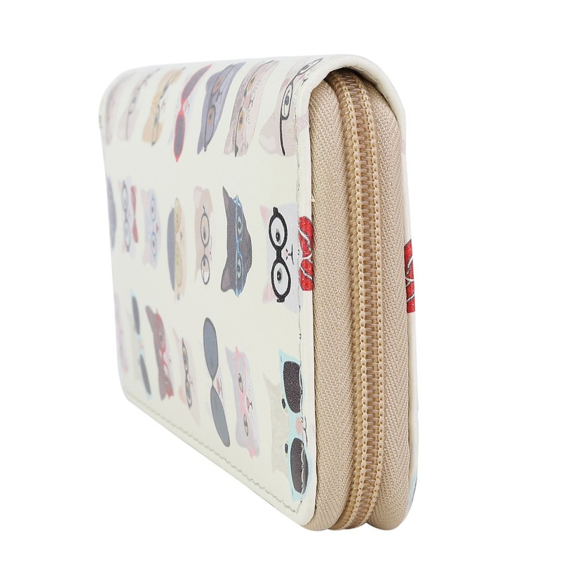 DonDon Women’s Purse Pattern Cats Beige coloured
