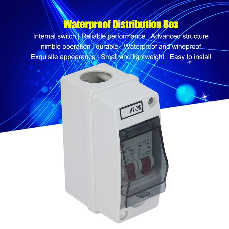 Distribution Box IP65 Waterproof 2 Way Flame Retardant MCB C
