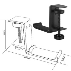 pzihao Foldable Headset Stand, Headphone Stand, Headphone Holder, Headset Holder, Foldable Aluminium, Table Headphone Stand Hook Holder Clamp for Hanging Headphones