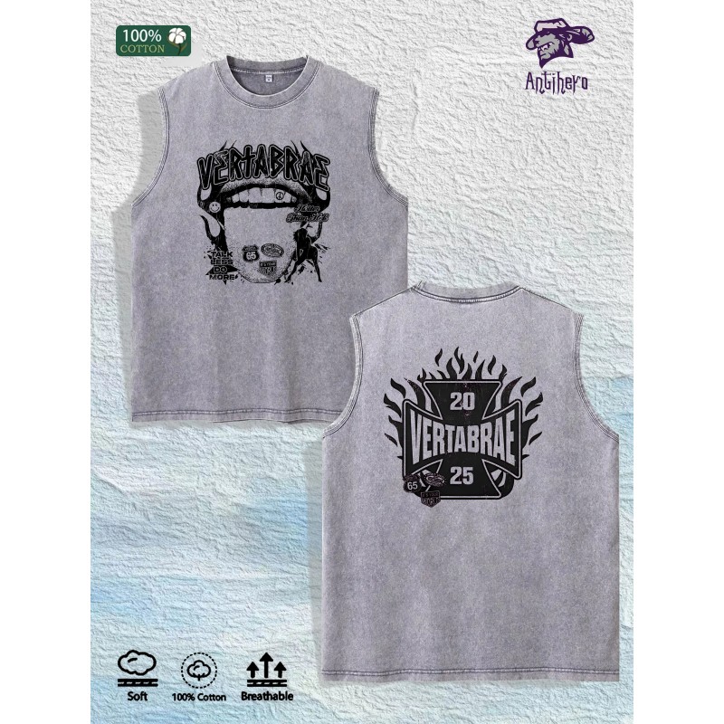 Antihero Vertabrae Graphic Tank Top 100% Cotton US Warehouse 7