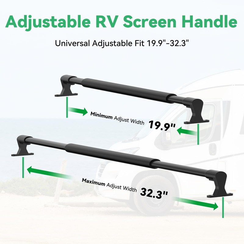 ULITECO RV Screen Door Handle Grab Bar, 19.9" to 32.3"