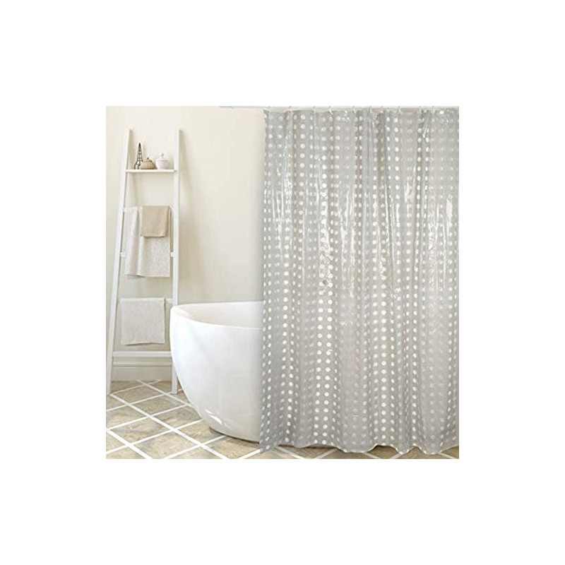 MSV 180 x 200 cm White with Dots PVC Shower