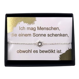 NataschaWoge® Gift Minimalist Sun Best Friend Bracelet Friendship Bracelet Friendship Gold Silver Spiritual Jewellery Sun Hollow Birthday Bracelet Gift Idea Cloudy, Metal