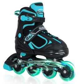Nattork Blade Roller Skates for Boys with Light Up Wheel, Outdoor & Indoor Illuminating Inline Skates for Boys Big Kids Ages 5-8 6-12 7 8 9 10, Beginners