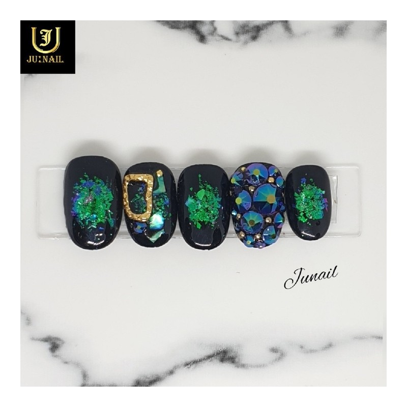 Paradise handmade nail tips - Long Round Square / 파라다이스