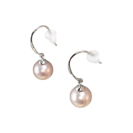 HinsonGayle AAA 8-8.5mm Pink Round Freshwater Cultured Pearl Dangle Earrings, Sterling Silver
