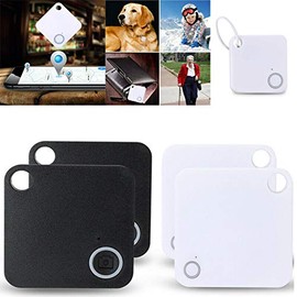 Riloer 4 Pack Mini Bluetooth GPS Tracker Device Car Engine Alarm Tile Wallet Keys Alarm Realtime Locator Children Pets Anti-Lost