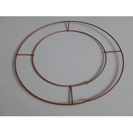 2 x 10" Wire Flat Round Copper Wreath Rings. Decoration / Floral Tributes / Floral Displays