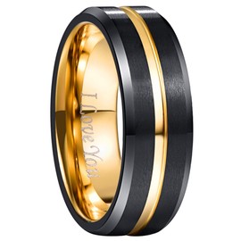 Nuncad Tungsten Men's Ring, Wedding Band, Couple Ring, Brushed, Simple, Cool, Fashionable, Flat Hammered, Width: 0.3 Inches (8 mm), tungsten,