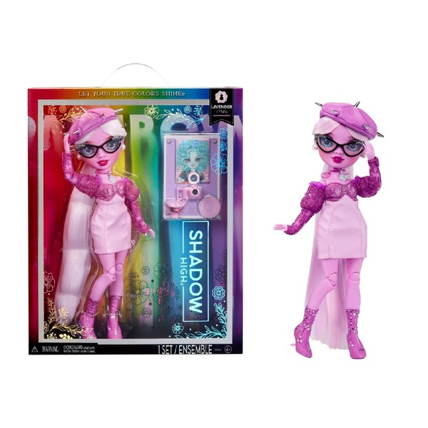 Rainbow High Shadow High Lavender - Purple Fashion Doll. Fashionable Outfit, Extra Long Hair, Glasses & 10+ Colorful Play Accessories. Great Gift for Kids 4-12 Years Old & Collectors