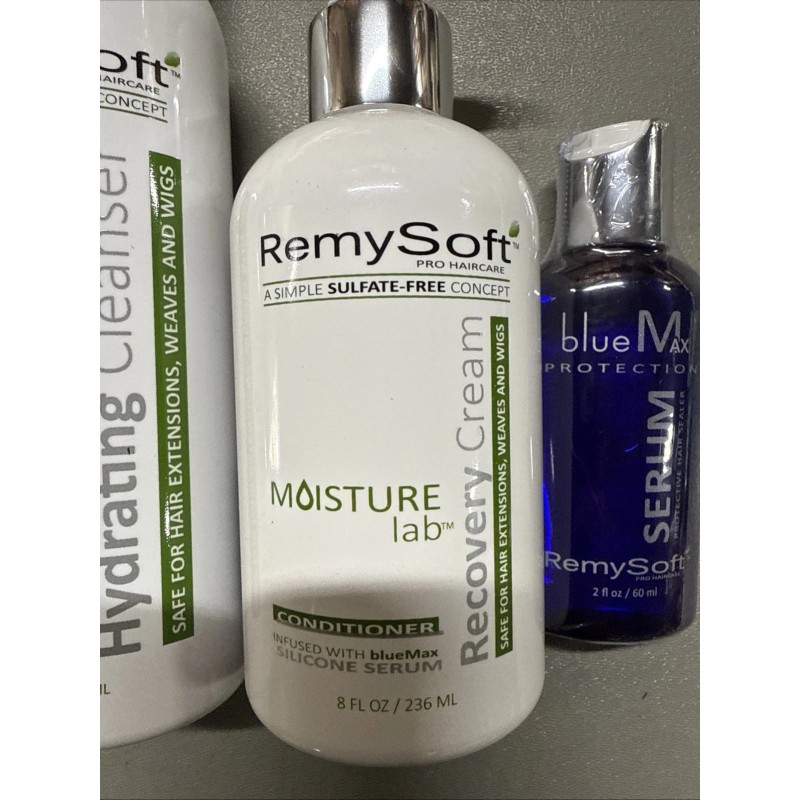 RemySoft Moisture Lab Hydrating Cleanser Shampoo Recovery Cream Conditioner Wigs