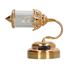 1:12 Scale Dollhouse Lamp Golden Metal Transparent Lampshade Miniature Dollhouse Lamp Decoration