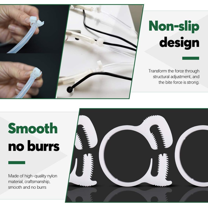 Quickun 3/16" Heavy Duty Double Snap Grip Nylon Hose Clamps
