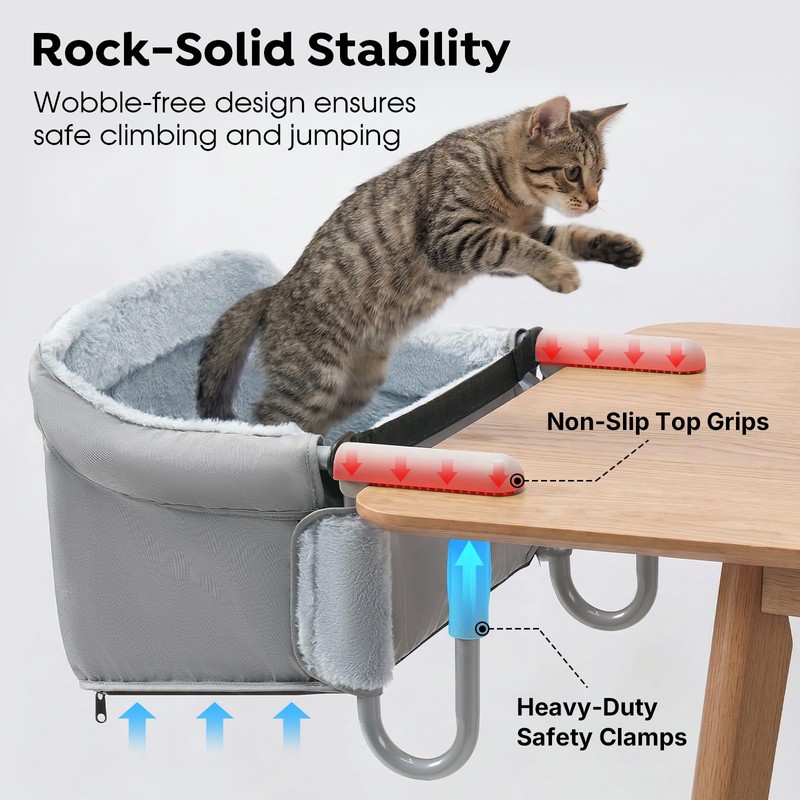 Veehoo Cat Desk Bed Dog High Chair for Table, Desk