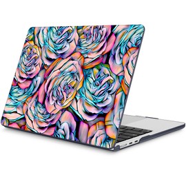 Mektron Compatible with M4 MacBook Air 15 inch Case 2025 A3241 2024 2023 M3 A3114 A2941 M2 Liquid Retina Display Touch ID, Plastic Hard Case & Keyboard Skin & Screen Protector - Roses Succulents