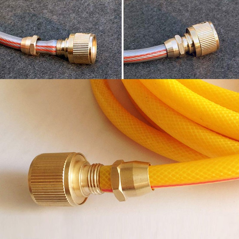 sourcing map 3/8" Brass Quick Connectors Adapters Garden Hose Fittings