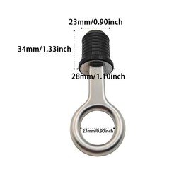 Sdjdhej Marine Accessories 1 in Snap Drain Plug Boat Drain Plugs 2Pcs Pontoon Marine Yacht Bilge Drains Replacement Stainless Steel Snap Handle Rubber Plug