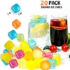 eMkay® 20 Pcs PLASTIC REUSABLE WASHABLE SQUARE ICE CUBES MULTICOLOUR
