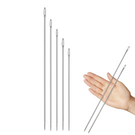 5Pcs Upholstery Needle Large Sewing Needle Long Sewing Needles Professional Upholstery Needle Hand Sewing Leather,Tapestry,Embroidery,for Home or Work(Silver,5 Size)